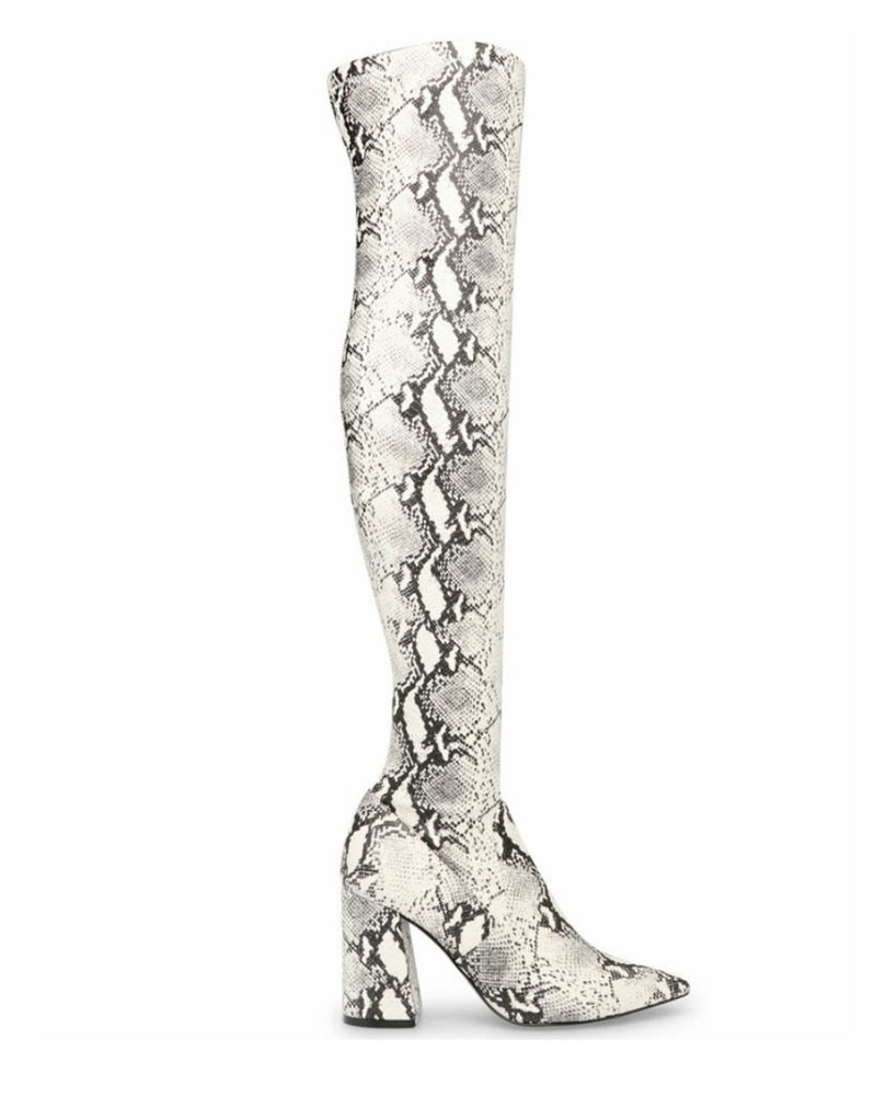 Steve Madden Women's Jacoby Faux Leather Over-The-Knee Snake Boots Size 7